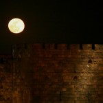 Full moon over Old City Jerusalem Full moon over Old City Jerusalem